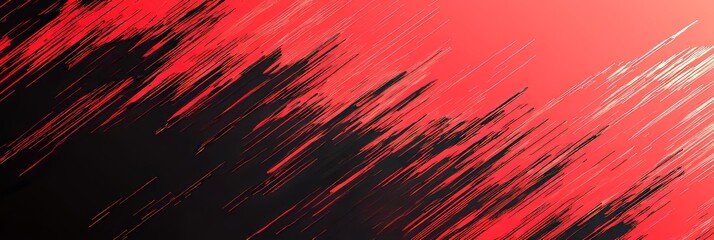 Poster - Dark red grunge stripes abstract banner design on a geometric tech modern background