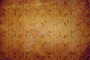 Poster - Abstract sixties decoration background texture with a triangles pattern. Colors rust, orange and yellow
