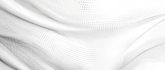 Poster - Grey white abstract background with flowing particles. Concept of digital future technology. Modern illustration