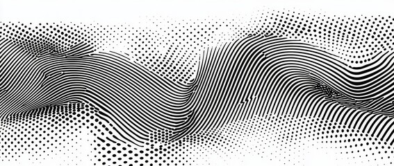 Poster - Abstract background with grey and white tones and flowing particles. Illustrating the concept of modern digital technology
