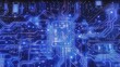 © Tina - Abstract blue circuit board pattern with glowing elements and intricate designs in technology theme