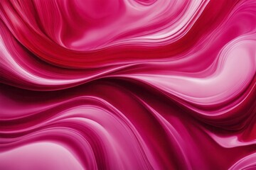 Poster - Abstract fluid design featuring pink and red swirls and textures, AI generated