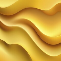 Poster - Abstract yellow and gold waves curving and flowing smoothly, AI generated