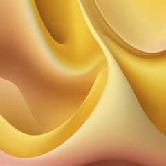 Poster - Gentle flowing waves in yellow, orange, and pink hues, AI generated