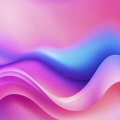 Poster - Curvy abstract art with a vibrant gradient of pink, purple, and blue hues, AI generated