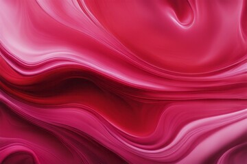 Poster - Smooth and vibrant abstract design featuring red and pink flowing textures, AI generated