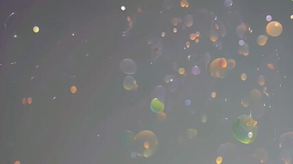 Wall Mural - Present a macro shot of water and oil interacting with floating gradient shapes, such as ovals and spheres, moving gracefully in the background.