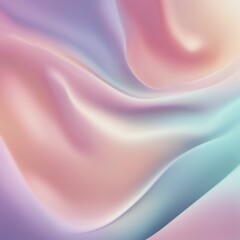 Poster - Abstract pastel design with smooth, flowing shapes and a soft gradient of pink, purple, and blue, AI generated