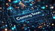 © R&R Studio - Futuristic digital interface featuring glowing blue circuitry with a prominent 'Coming Soon' message, symbolizing innovation and anticipation