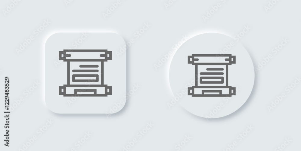 Quest Terminals Icon Quest line icon in neomorphic design style. Discovery signs vector ...