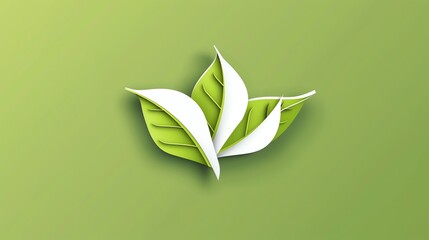 Poster - Three paper leaves on a green background.