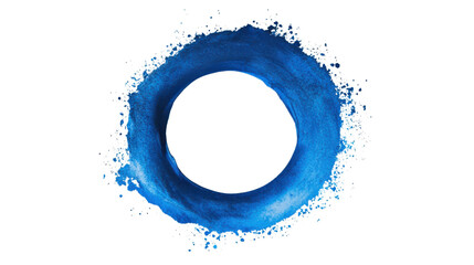 Poster - Vibrant blue powder circle on transparent background. Transparent background
