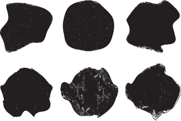 Fototapete - Sprayed black shapes composition .Graffiti art design . Noise textured shapes . Spray effect .Grunge texture .Art design forms.Distressed element .Rough roller paint shapes .Vector