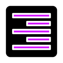 Poster - Black rectangle icon with five purple lines inside