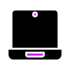 Poster - Stylized Laptop Icon with Purple Accents and Rounded Corners