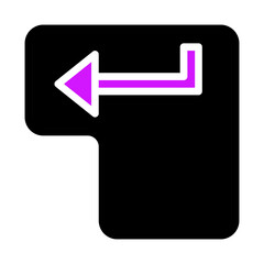 Poster - Black Computer Key with a Purple Return Arrow Vector