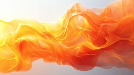 Poster - Dynamic blaze of fire with fluid waves of flames spreading outward in bright orange and yellow hues forming an energetic and abstract flame effect illustration material on white background