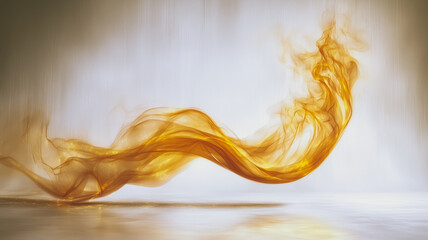 Poster - Golden Fluid Flow: Abstract image of a swirling, amber-colored liquid, creating a dynamic and elegant flow.  The texture and movement evoke a sense of fluidity and grace. 