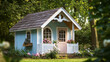 © Fatim - Charming Cottage-Style Dog House Design: Whimsical and Inviting with Pastel Colors and Classic Features.