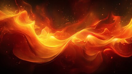 Fototapete - Vibrant dynamic flame effect with swirling tendrils of fire in shades of orange and red flowing upward creating an intense energy in the abstract illustration material