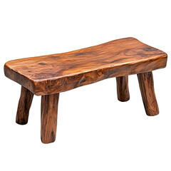 Poster - Rustic Wooden Bench with Unique Natural Grain and Texture isolated on white background or PNG 