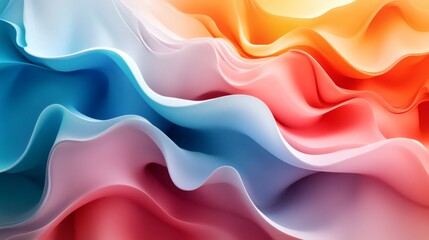 Fototapete - Abstract 3D background vibrant colors and dynamic shapes blending into a modern art design featuring smooth gradients and geometric textures