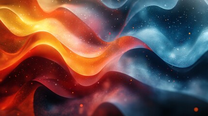 Fototapete - Abstract art design a 3D background featuring dynamic shapes vibrant colors and intricate patterns for a contemporary look