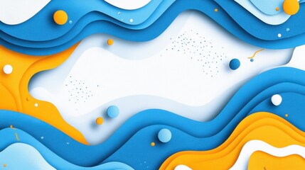Poster - Abstract waves in blue and orange creating a dynamic background design