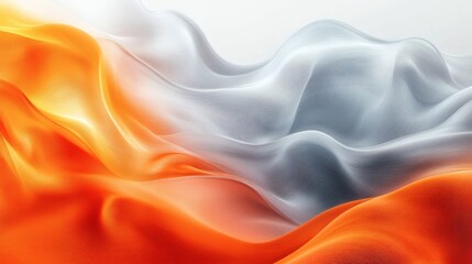 Poster - Abstract background deep orange and cool gray with smooth flowing waves and a grainy noise texture perfect for a vibrant and modern wallpaper design