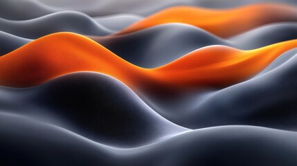 Poster - Abstract background deep orange and cool gray with smooth flowing waves and a grainy noise texture perfect for a vibrant and modern wallpaper design