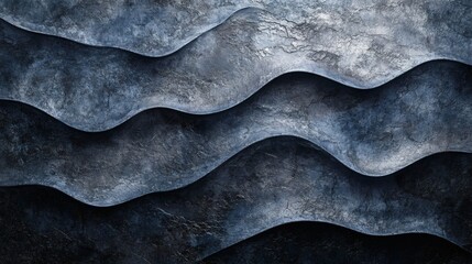 Fototapete - Abstract background a grainy wave texture in dark blue and gray creating a dynamic and textured wallpaper design for a modern header