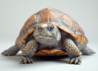 Poster - Close-Up of a Detailed Turtle Shell with Intricate Patterns and Textures Under Soft Lighting for Nature and Wildlife Photography