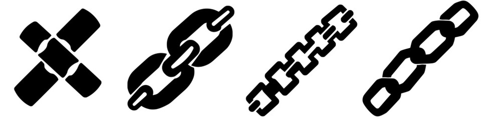 Poster - symbols representing various types of links and connections in a digital or graphical format