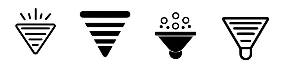 Poster - Various funnel icons representing different styles and designs in graphic format