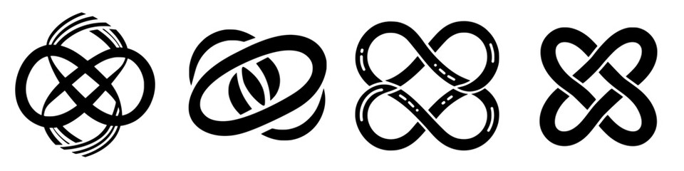 Poster - Unique black and white knot designs showcasing intricate patterns and abstract forms