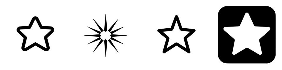 Poster - Various styles of stars displayed on a white background for design inspiration and creativity