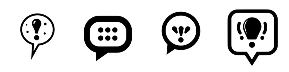 Poster - Various speech bubbles representing different expressions and ideas in a minimalistic style suitable for communication contexts