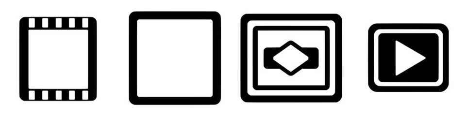 Poster - Icons representing various media formats including video, still images, and presentations displayed in a minimalist style