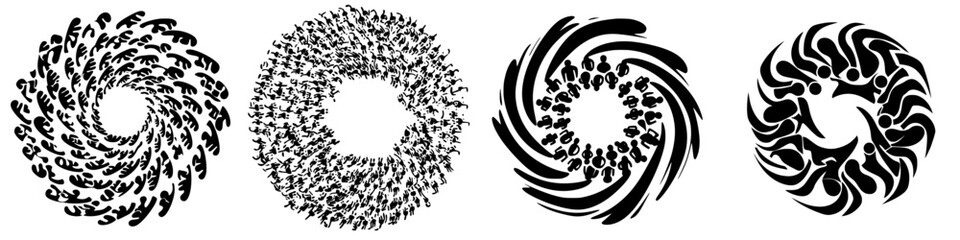 Poster - Spiraling patterns created with abstract designs showcasing unique visual flow in dynamic formations