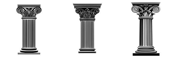 Poster - Architectural columns showcasing different classical designs, emphasizing historical significance and artistry