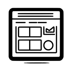 Poster - user interface design sketch showcasing layout and graphic elements for a website