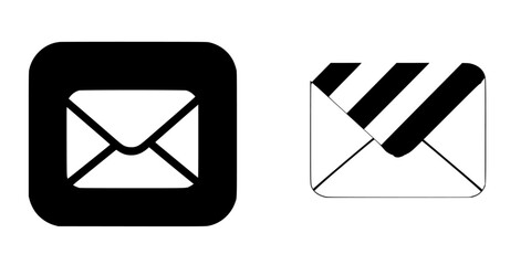 Poster - two distinct envelope icons representing communication in a minimalist design style