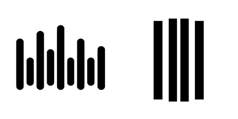 Poster - Abstract black and white graphic design featuring vertical lines and shapes suitable for modern art projects