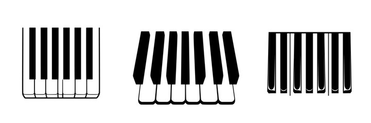 Poster - Different perspectives of a piano keyboard highlighting the arrangement of keys and their unique designs