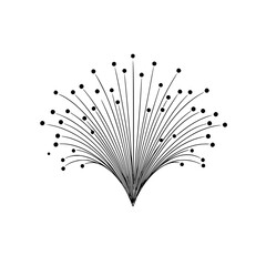 Poster - Abstract design featuring radiating lines and dots on a minimalist background for artistic expression