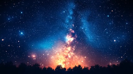 a stunning desert vista with stars twinkling above and the milky way painting a celestial masterpiec