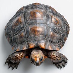 Poster - Detailed Close-Up of a Majestic Turtle Shell with Rich Patterns and Textures, Ideal for Nature and Wildlife Projects