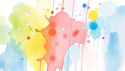 Poster - Abstract Colorful Paint Splashes Dripping Downward