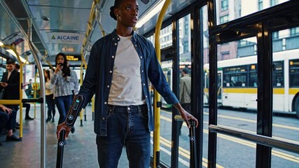 Poster - Innovative public transport experience showcasing futuristic VFX and HUD technologies in urban setting