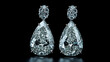 © ลลิดา ไชยศรีษะ - Earrings with pear-shaped diamonds, each of which is set in white gold and accented by small round diamonds. The earrings have an elegant design that highlights the cut features of both large